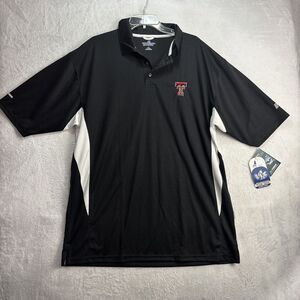 NWT Texas Tech Russell Athletic Polo shirt Mens size XL Tall  DRI Power Black